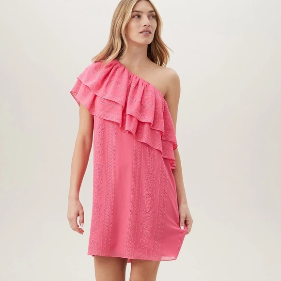 Trina Turk Women's Pink One-Shoulder Phebe Dress - Picture 1 of 5